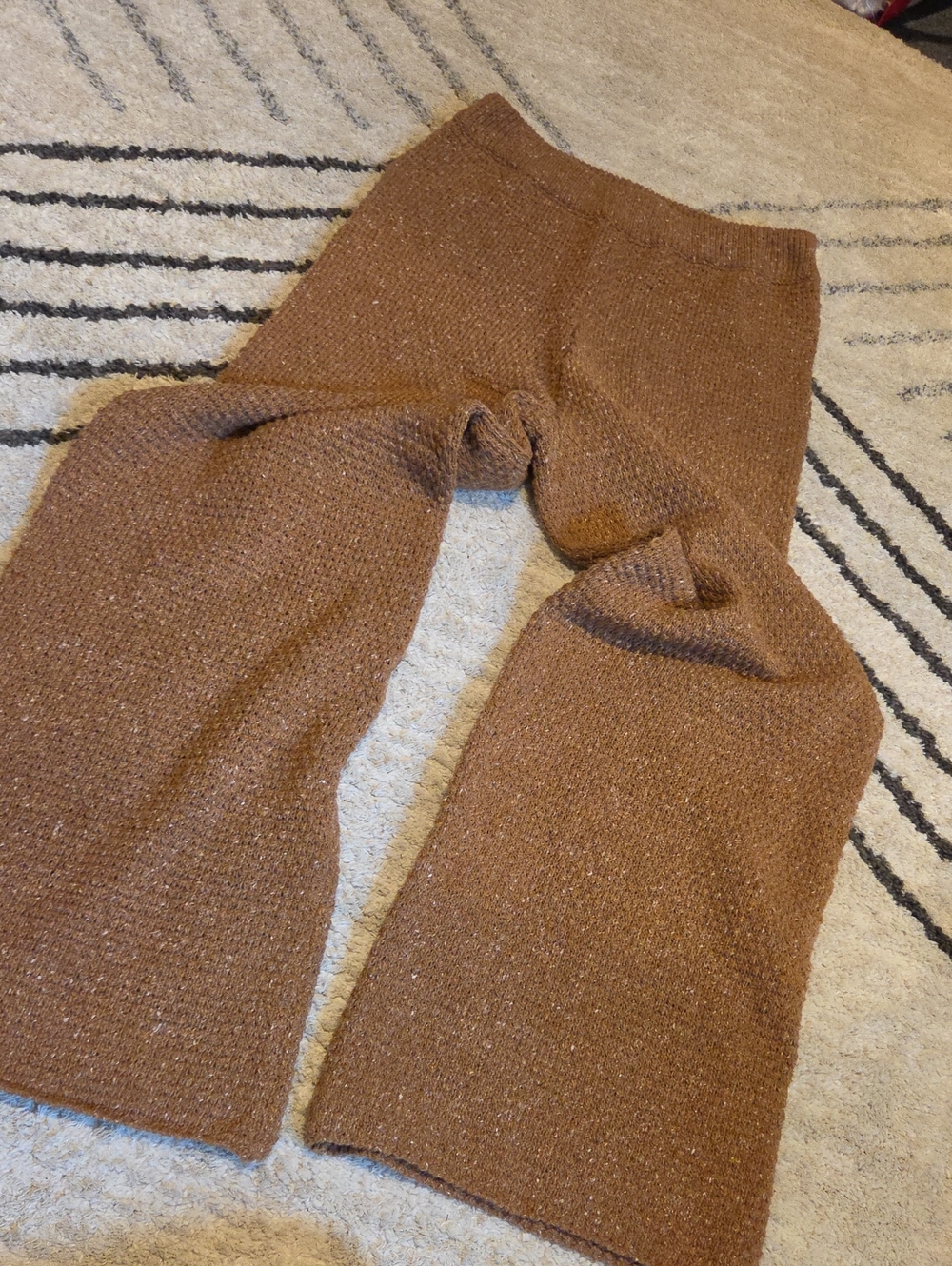 vestique Brown Knit Wide-Leg Pants